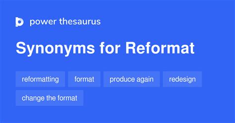 reformat synonym